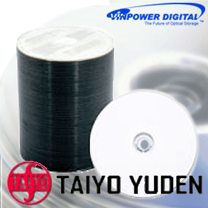 1200 8x Taiyo Yuden DVD-R White Inkjet Printable FS